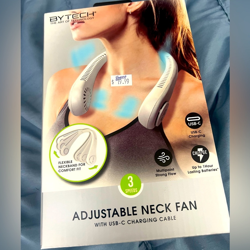 New in box: Adjustable Neck Fan by Bytech